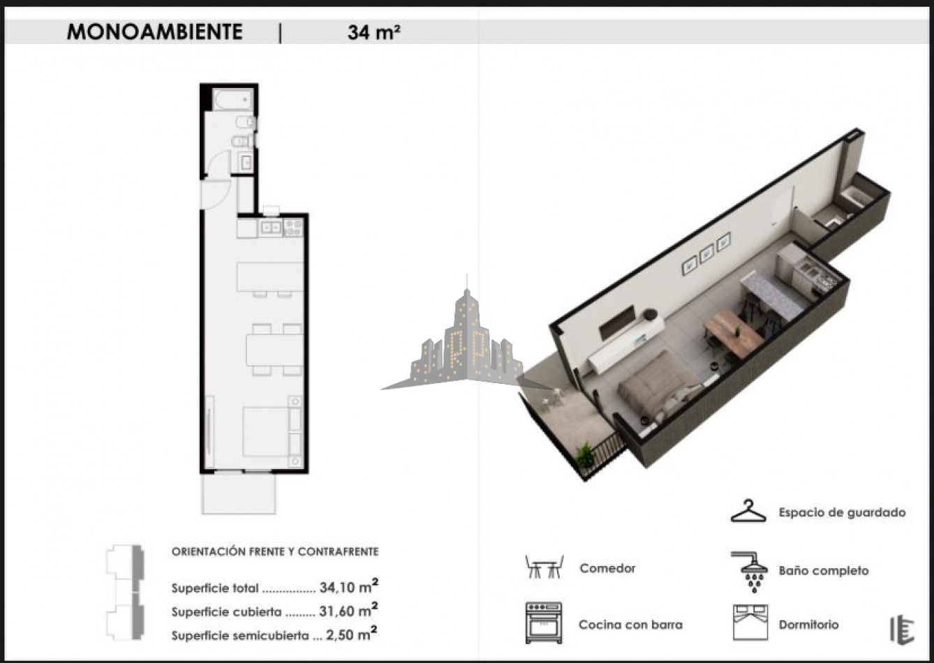  VENTA EN POZO - MONOAMBIENTE - MARTIN CORONADO - EDIFICIO ALEM 